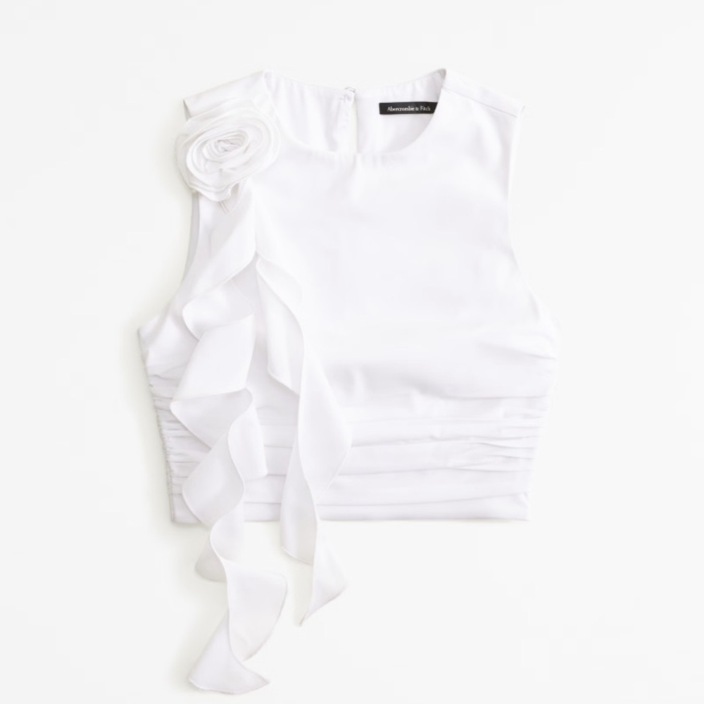 White Rosette Top